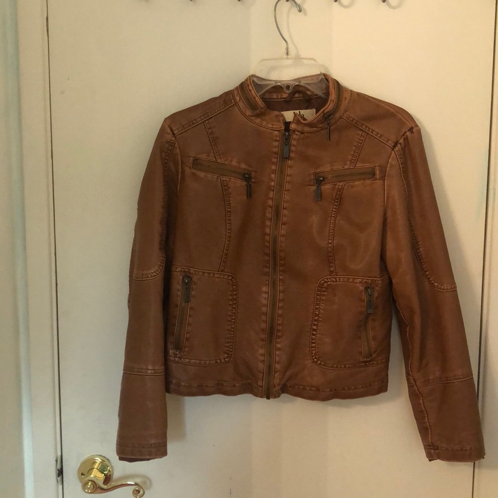 LOLA Brown Faux Leather Jacket